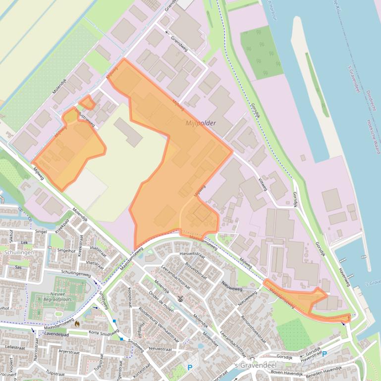 Kaart van postcodegebied 3295KH.