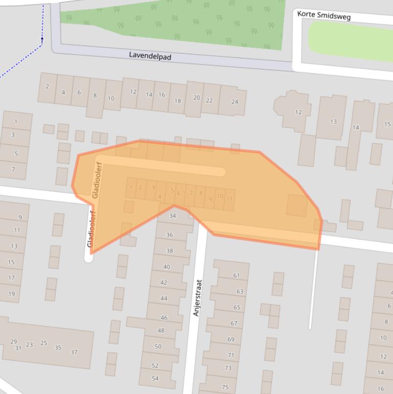 Kaart van postcodegebied 3295RC.