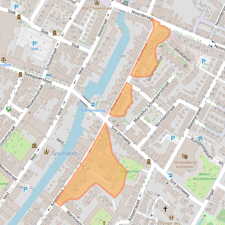 Kaart van postcodegebied 3311RH.