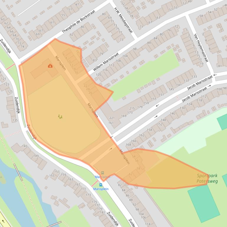Kaart van postcodegebied 3314CJ.