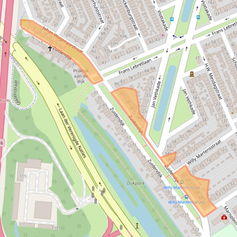 Kaart van postcodegebied 3314CW.