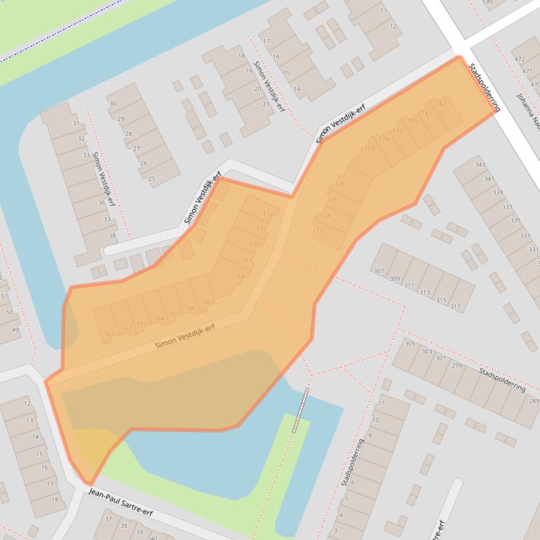 Kaart van postcodegebied 3315CW.