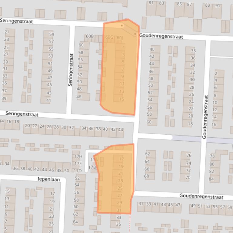 Kaart van postcodegebied 3319TA.