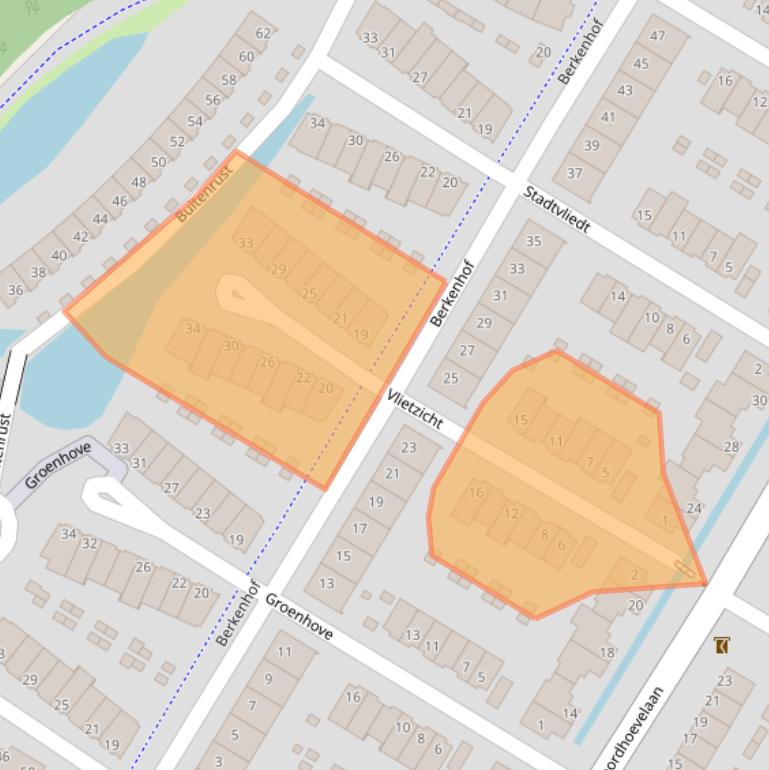 Kaart van postcodegebied 3319WJ.