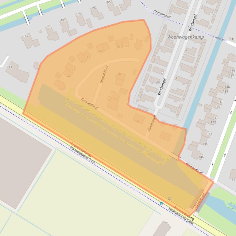 Kaart van postcodegebied 3329BA.