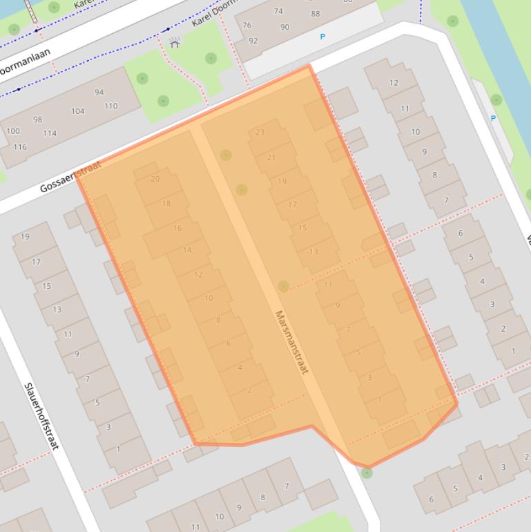 Kaart van postcodegebied 3333VC.