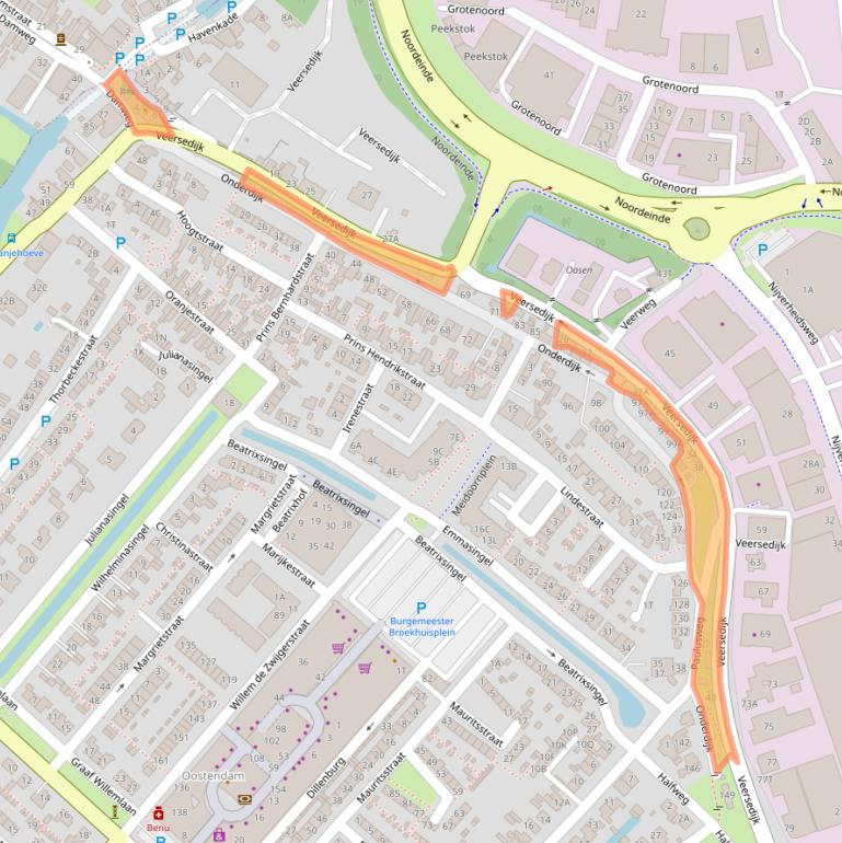 Kaart van postcodegebied 3341LN.