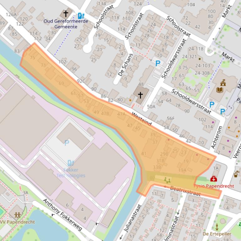 Kaart van postcodegebied 3351AL.