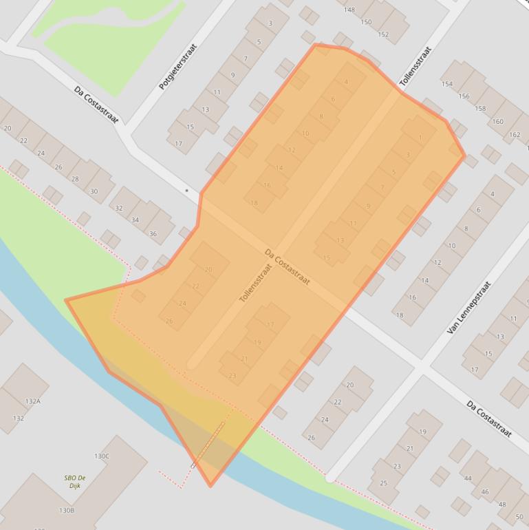 Kaart van postcodegebied 3351EV.