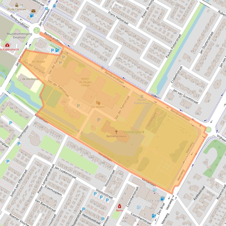 Kaart van postcodegebied 3351HA.