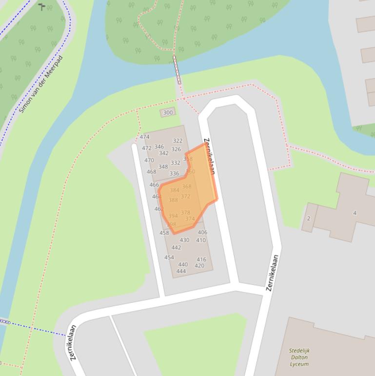 Kaart van postcodegebied 3356XL.