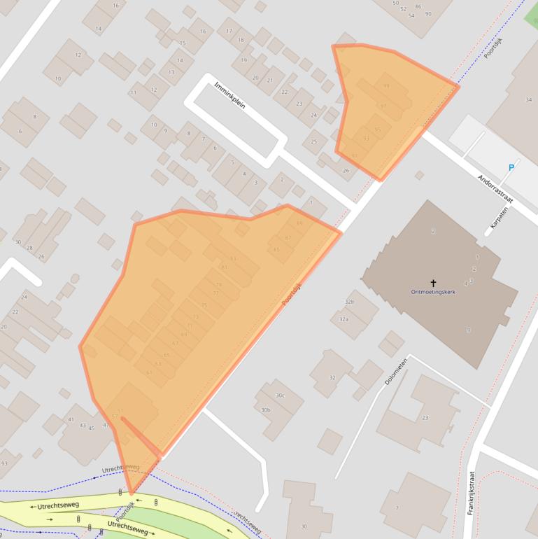 Kaart van postcodegebied 3402BN.