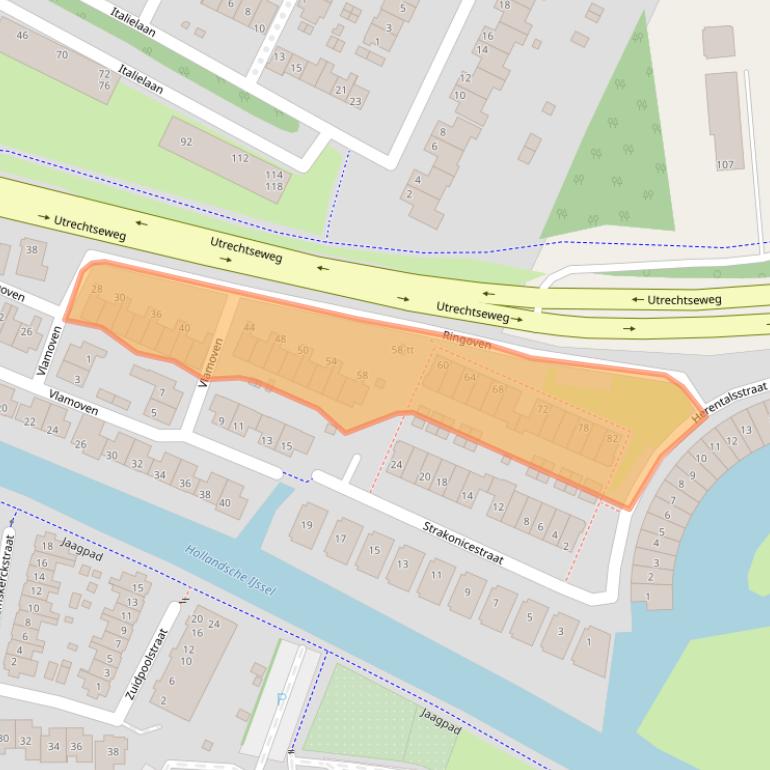Kaart van postcodegebied 3402SC.