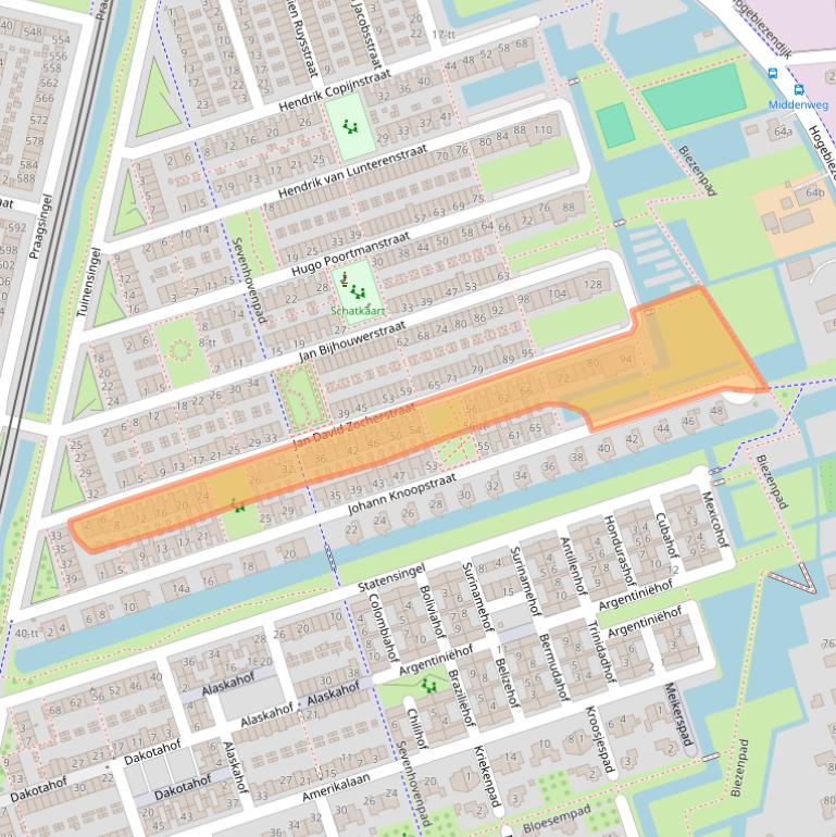 Kaart van postcodegebied 3404AS.