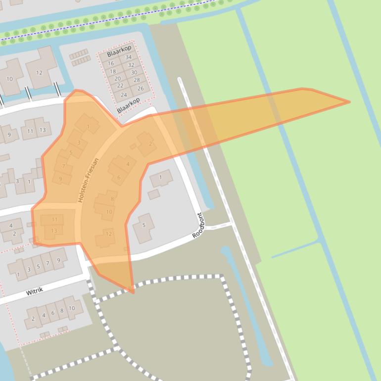 Kaart van postcodegebied 3411TD.