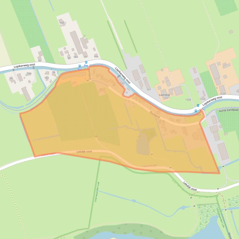 Kaart van postcodegebied 3412KW.