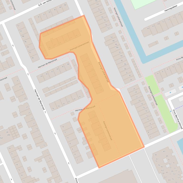 Kaart van postcodegebied 3421JA.