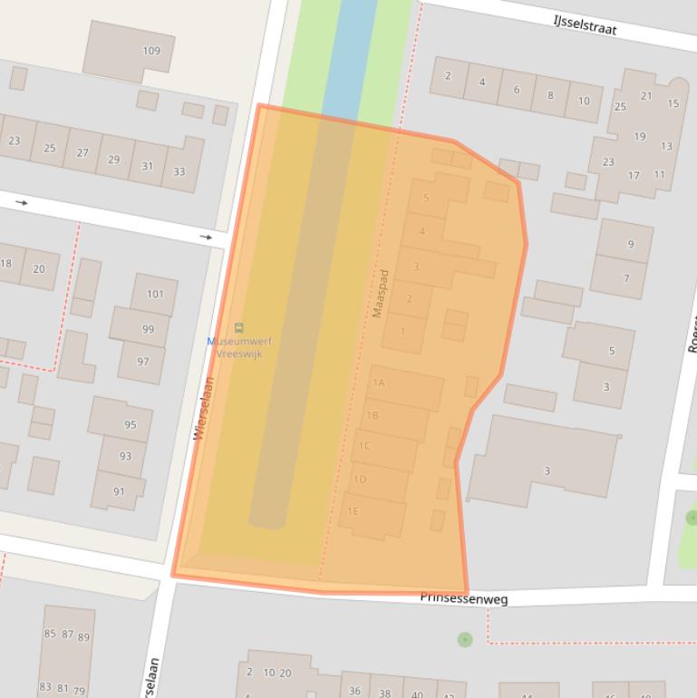 Kaart van postcodegebied 3433BL.