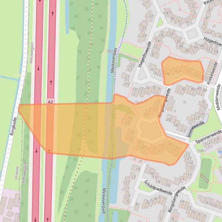 Kaart van postcodegebied 3437VD.