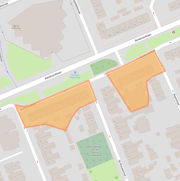 Kaart van postcodegebied 3443ED.