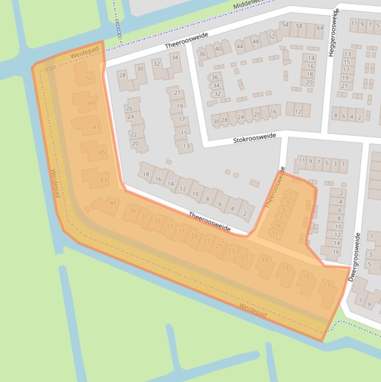 Kaart van postcodegebied 3448ZN.