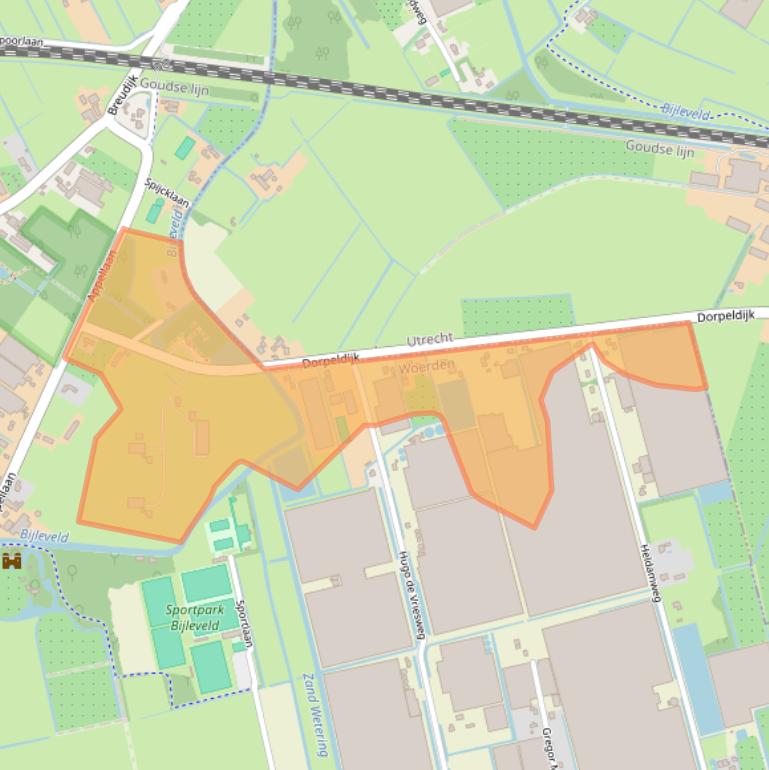 Kaart van postcodegebied 3481GW.