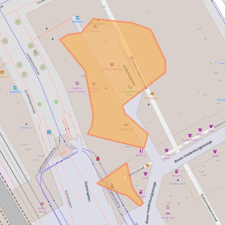 Kaart van postcodegebied 3511DG.