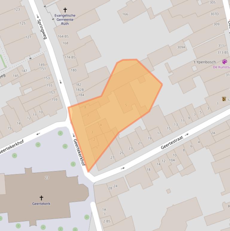 Kaart van postcodegebied 3511XB.