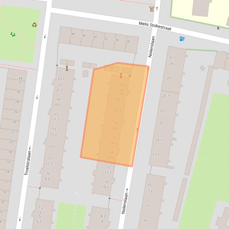 Kaart van postcodegebied 3515VG.