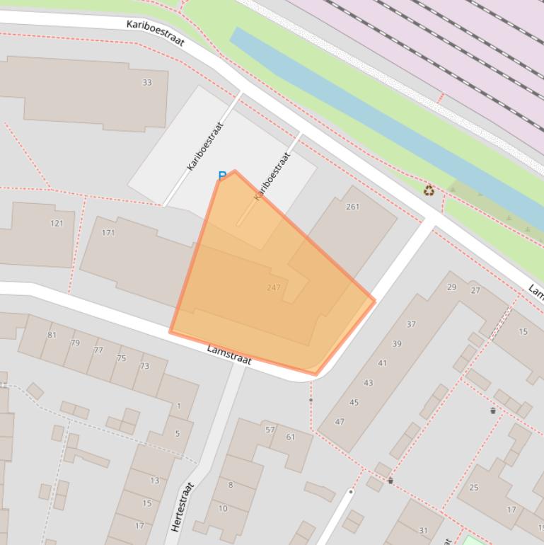 Kaart van postcodegebied 3523PG.