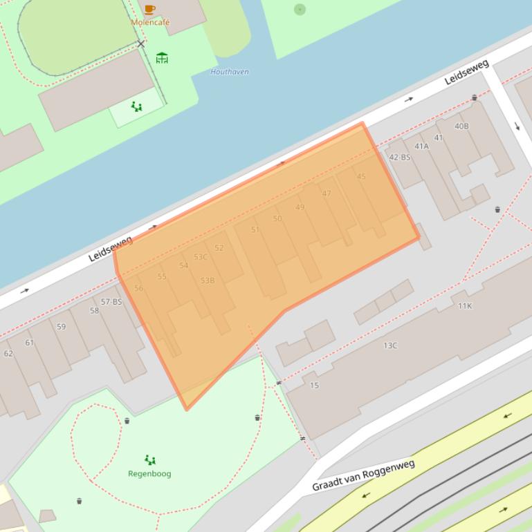 Kaart van postcodegebied 3531BC.