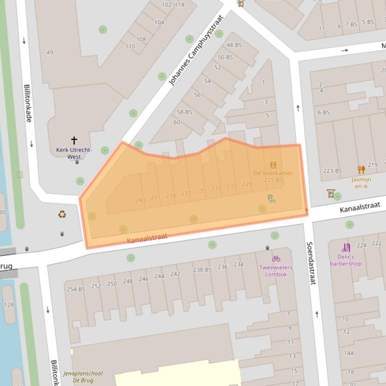 Kaart van postcodegebied 3531CJ.