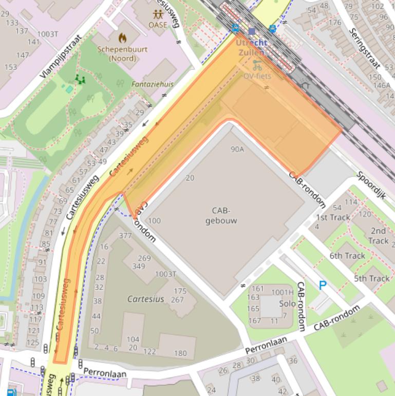 Kaart van postcodegebied 3534BN.