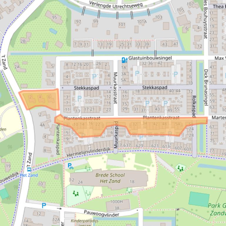 Kaart van postcodegebied 3544JE.