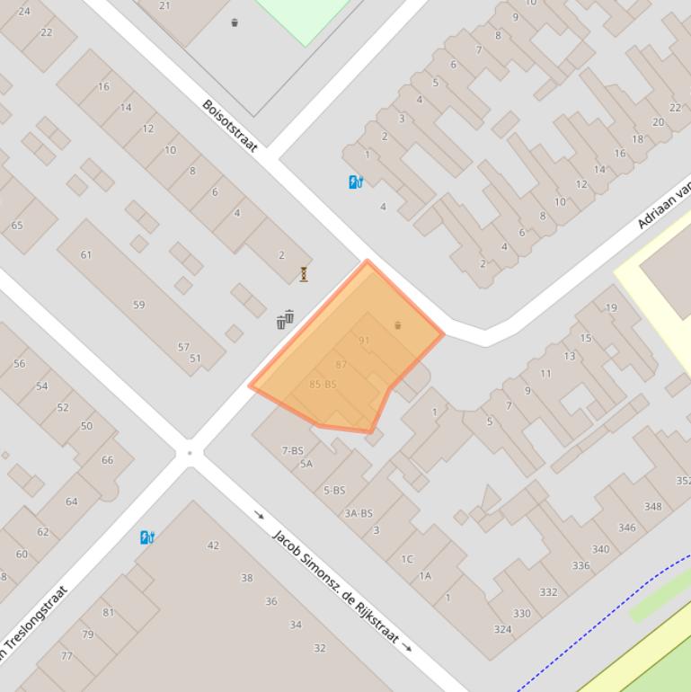 Kaart van postcodegebied 3554BL.