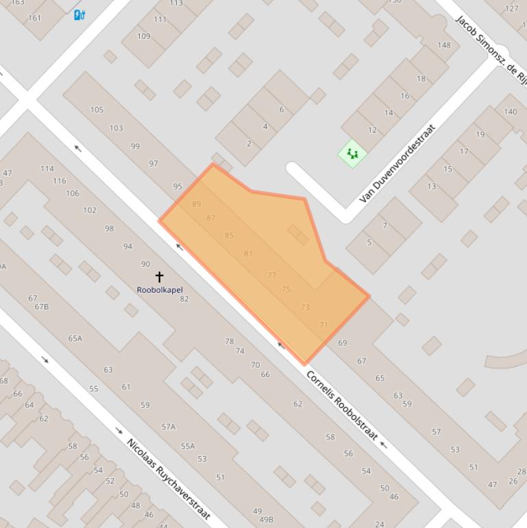 Kaart van postcodegebied 3554BR.