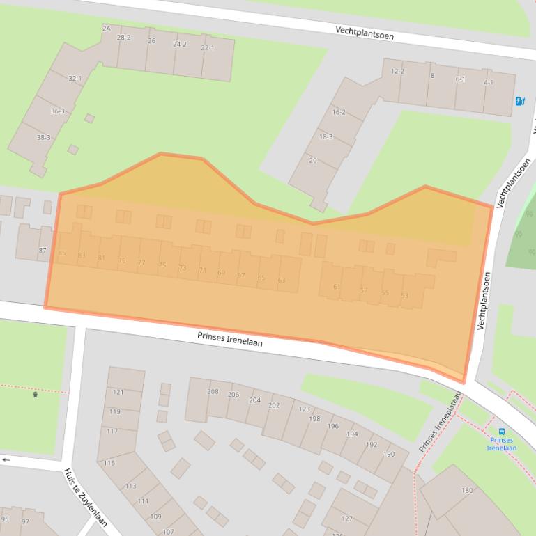 Kaart van postcodegebied 3554HC.