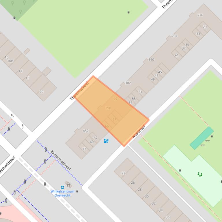 Kaart van postcodegebied 3562ER.