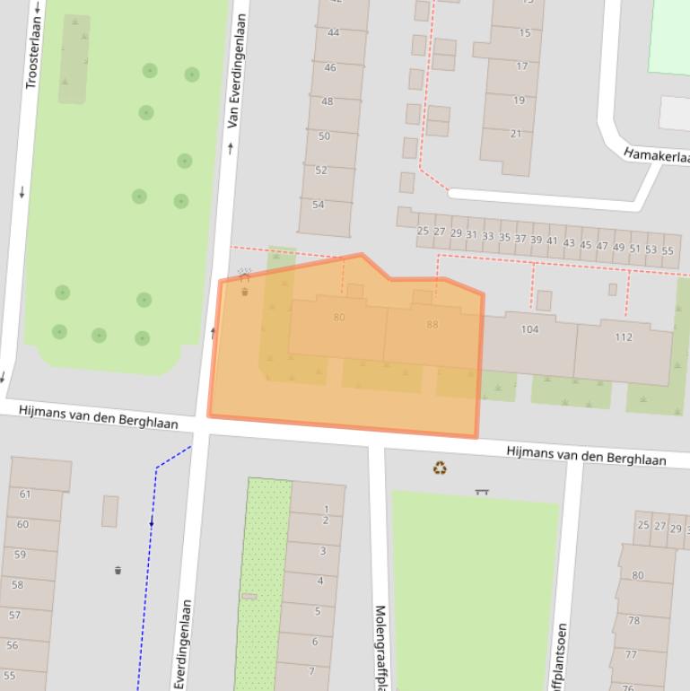 Kaart van postcodegebied 3571PC.