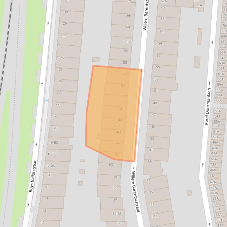 Kaart van postcodegebied 3572PL.