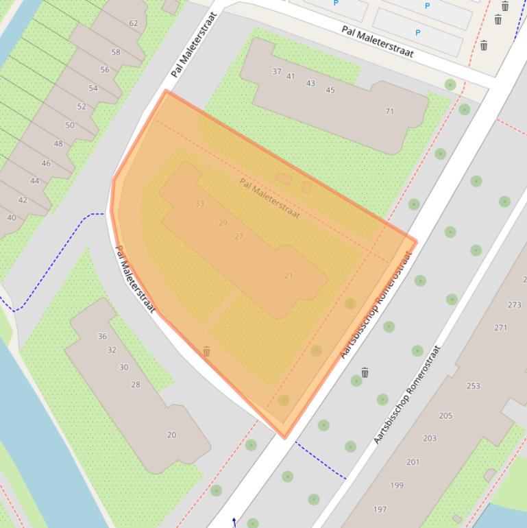 Kaart van postcodegebied 3573PE.