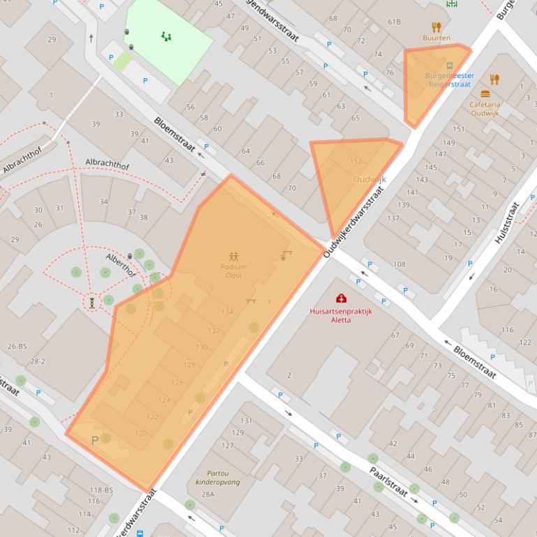 Kaart van postcodegebied 3581LJ.