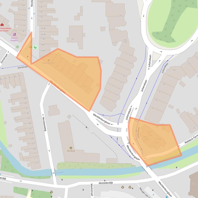 Kaart van postcodegebied 3581NW.