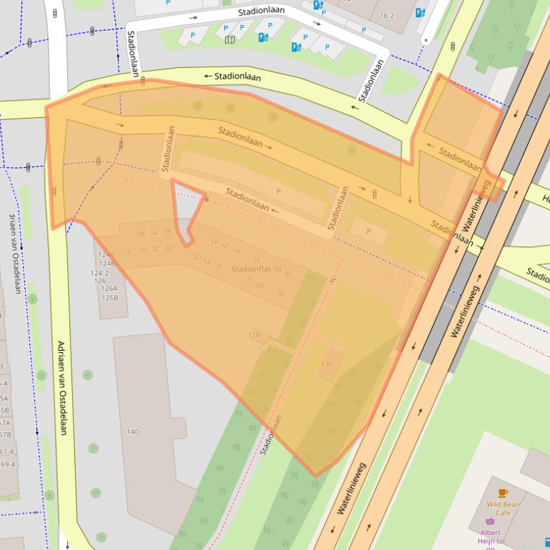 Kaart van postcodegebied 3583RA.