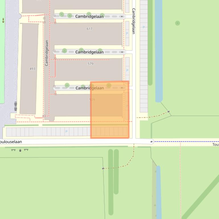 Kaart van postcodegebied 3584DG.