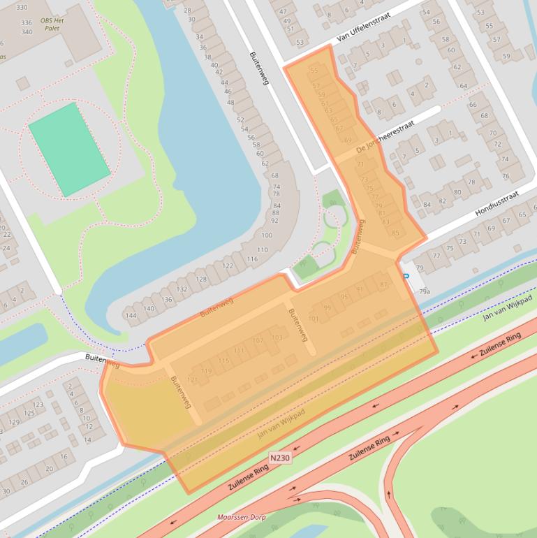 Kaart van postcodegebied 3602PL.