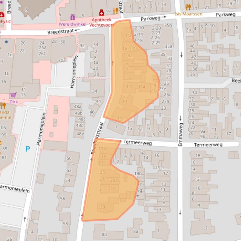 Kaart van postcodegebied 3603AV.