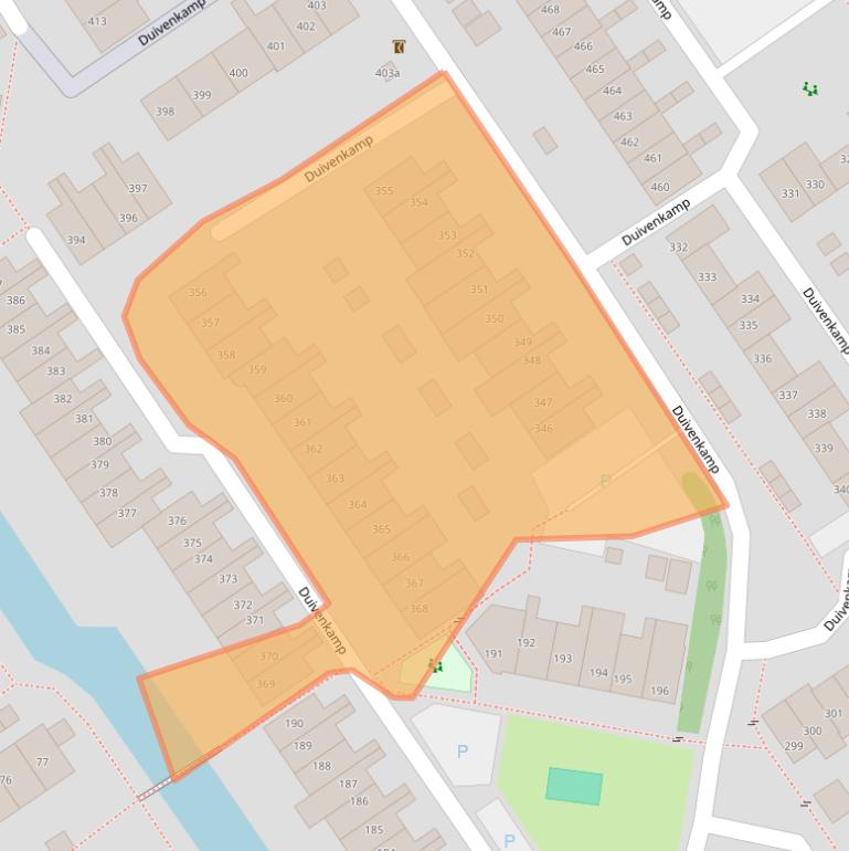 Kaart van postcodegebied 3607BB.