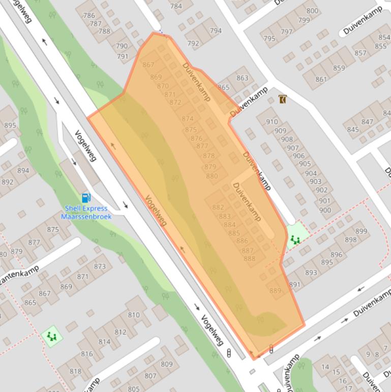 Kaart van postcodegebied 3607WH.