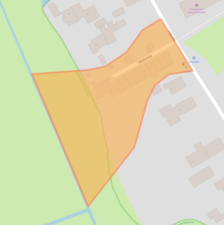 Kaart van postcodegebied 3612BX.